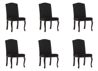6x Design Upholstery Chair Suite Chairs Textile Seat Complete Set